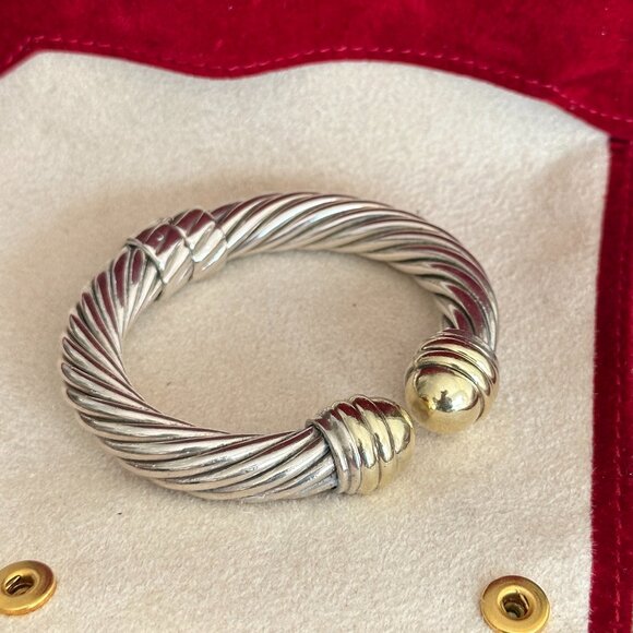David Yurman Vintage Two-Tone Cable Classics Dome Bracelet - Picture 3 of 6